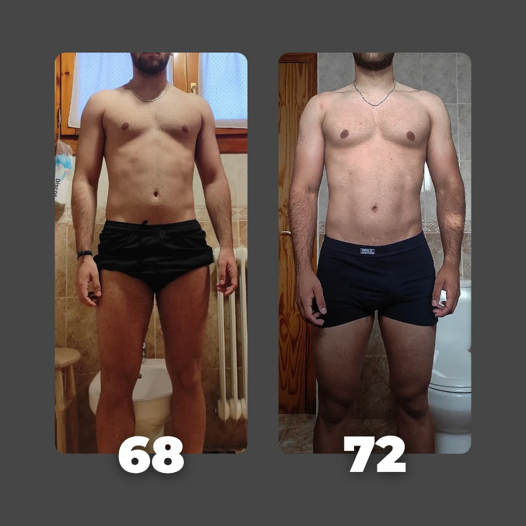 Transformación de cliente: 68 a 72 kg